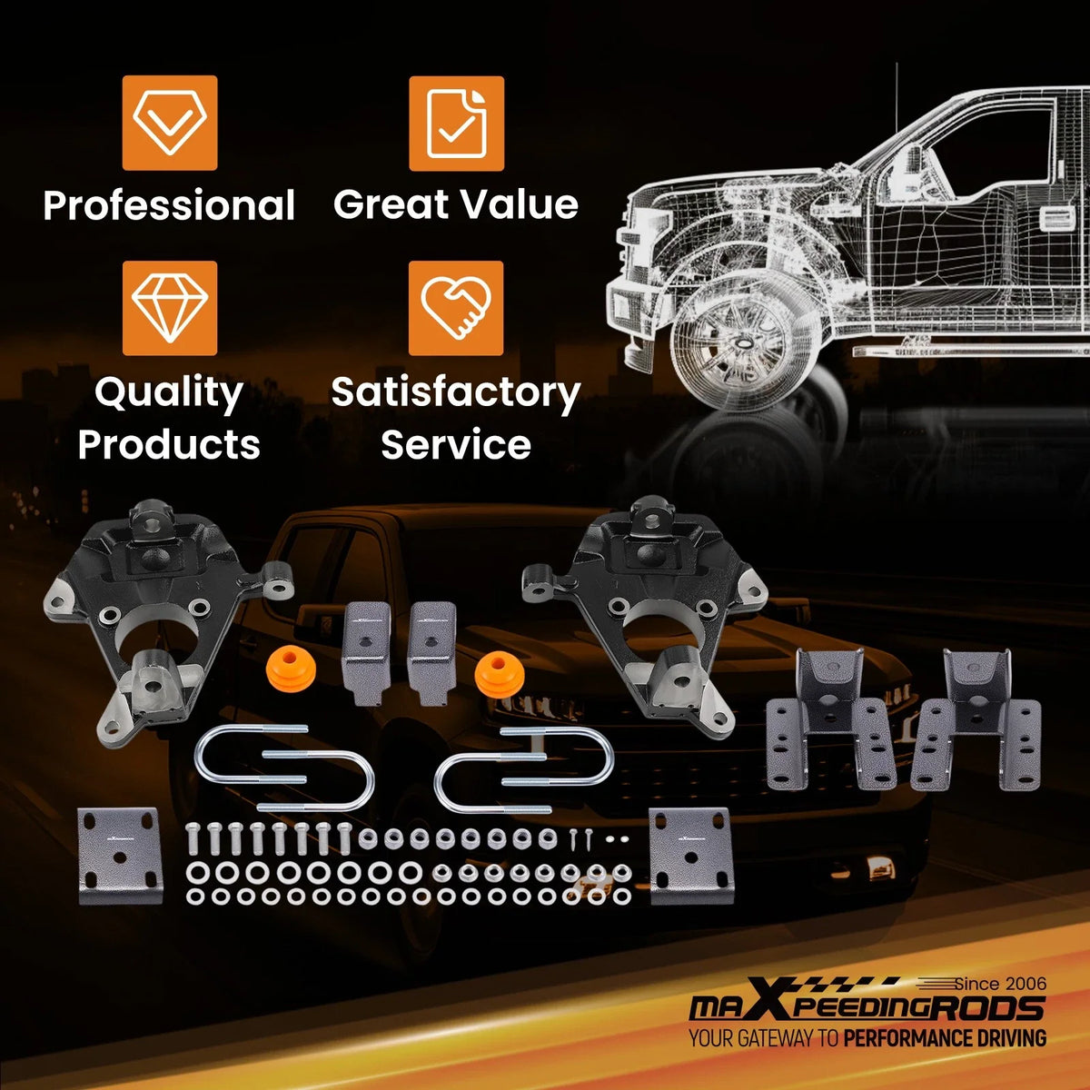 Drop Kit 2" Front 5" Rear for GMC Sierra 1500 (1999-2006)