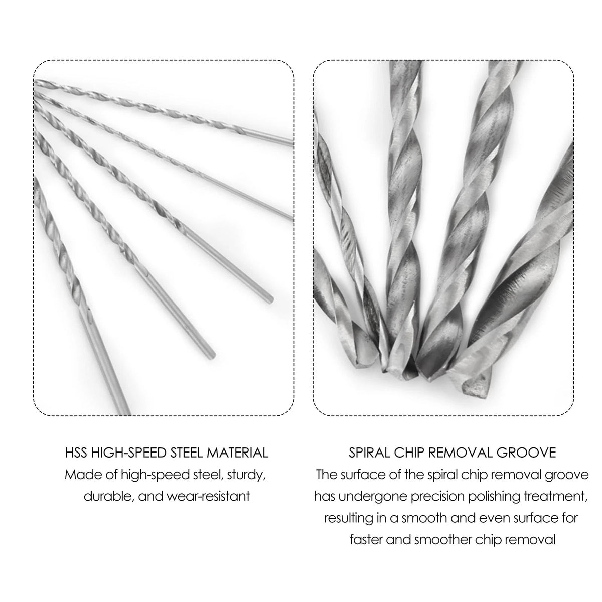 5PCS Extra Long High Speed Steel Drill Bit Set for