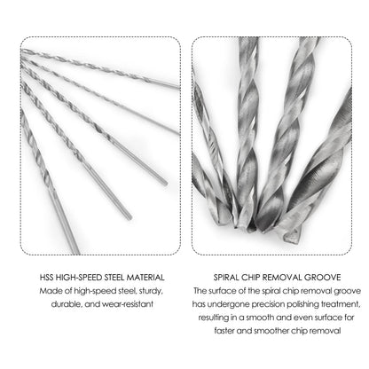 5PCS Extra Long High Speed Steel Drill Bit Set for