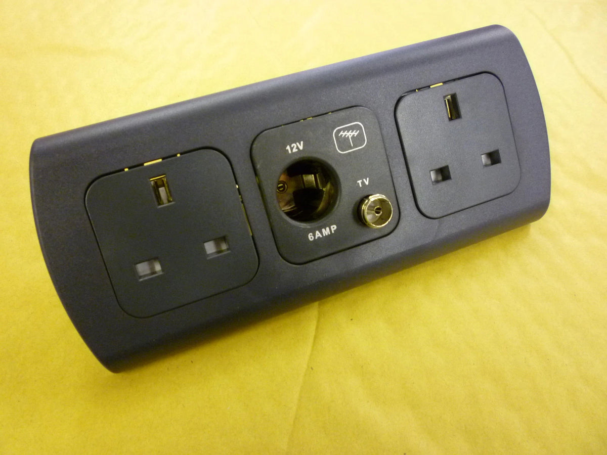 2X 240V 3 Pin Socket for Motorhome Caravan Conversion