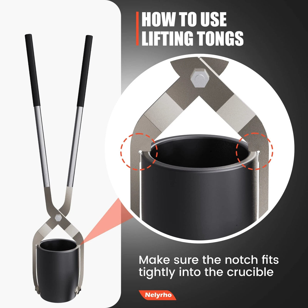 6 Crucible Tongs Set for Lifting and Pouring
