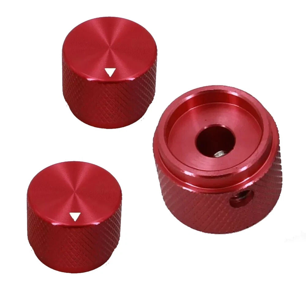 5X Red Solid Aluminum 20x15.5mm Audio Rotary Control Potentiometer Knob