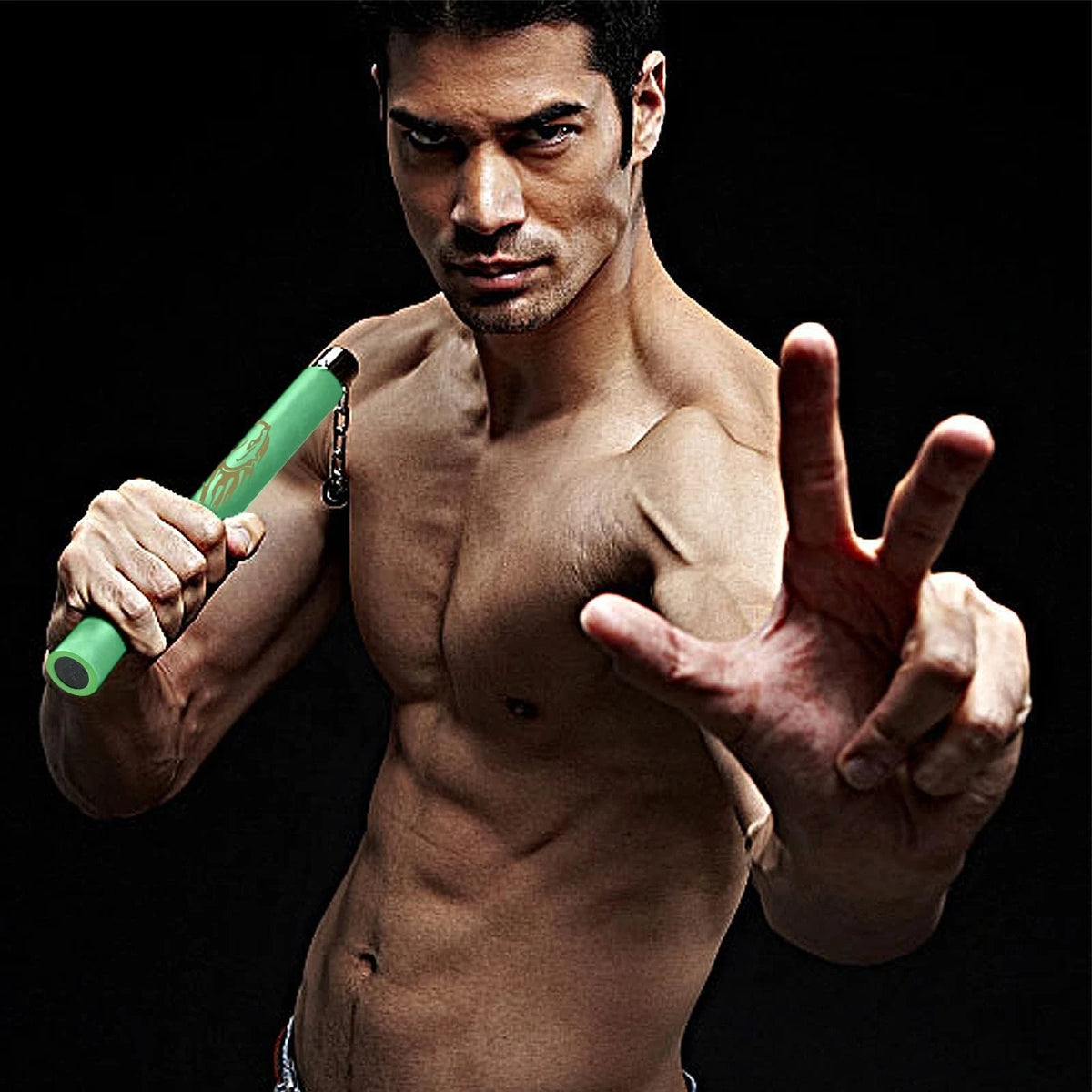2X Foam Training Nunchucks with Steel Chain for Green