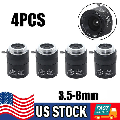 4Pcs Manual IRIS 3.5-8mm CS Mount Lens for Camera