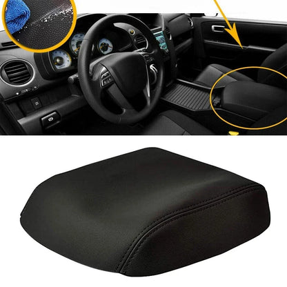 Black Leather Armrest Console Lid for Honda Pilot (2009-2015)