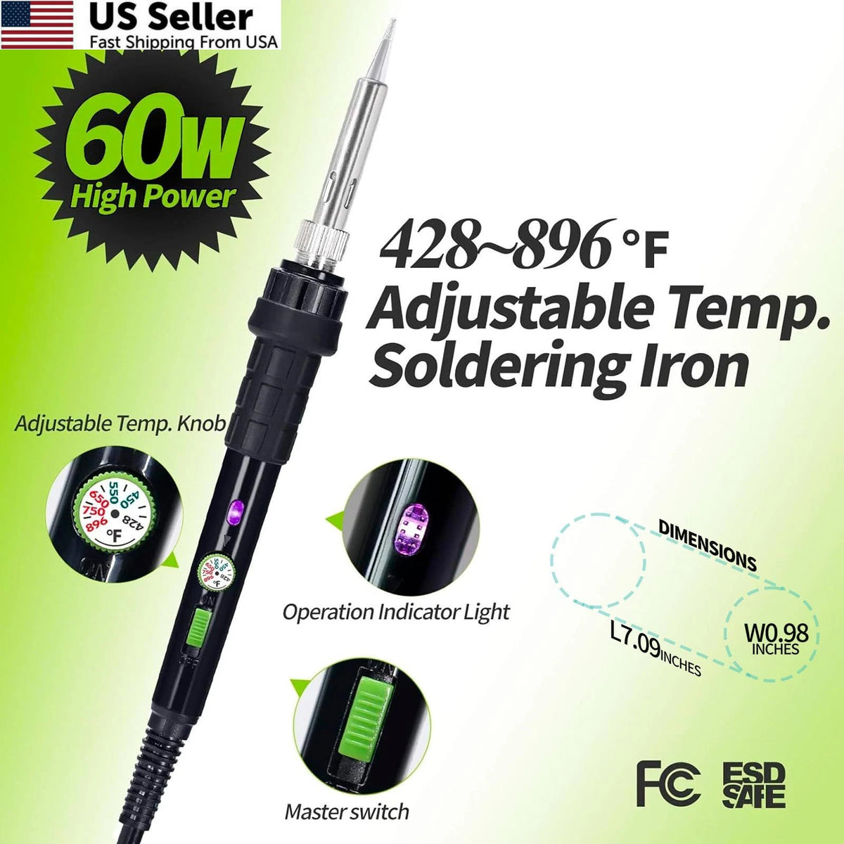 Soldering Iron Kit for YIHUA 947-III (60W, Adjustable Temperature)