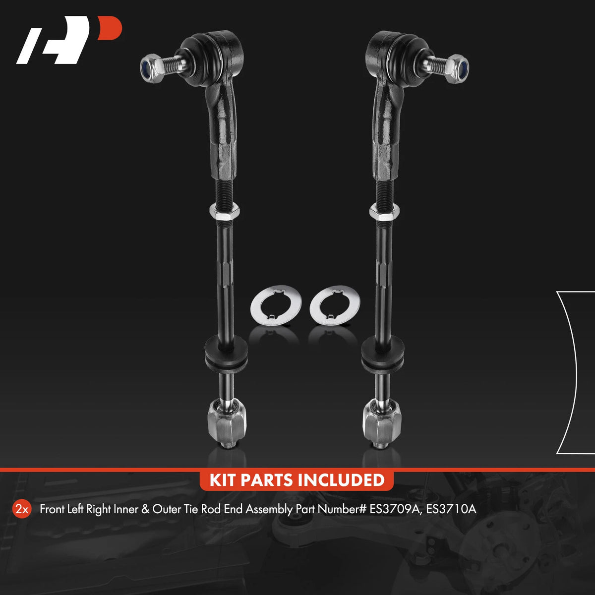 2X Front Inner & Outer Tie Rod End for Volkswagen Jetta Golf Beetle (1999–2005) - 1J0422803B, 1J0422804B, ES3709A, ES3710A