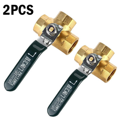 2PC 1/4'' G Female 3 Way Ball Valve (L-Port) Anti-Rust Fitting