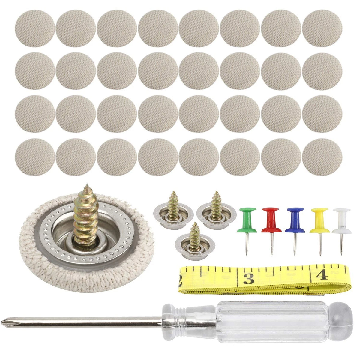 Roof Headliner Repair Button Pins Kit for Automotive (Beige)