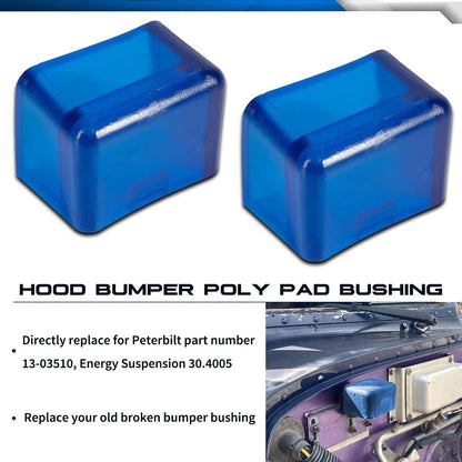 2Pcs Polyurethane Hood Bumpers for Peterbilt 330, 357, 377, 379, 385 (13-03510, 30.4005)