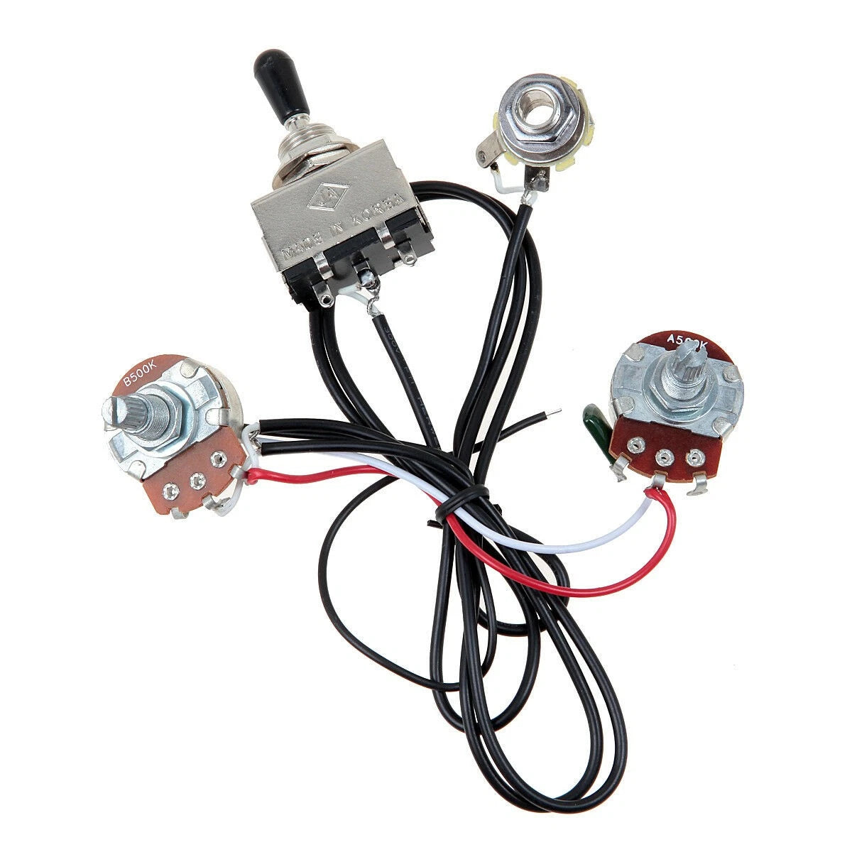 1 Volume 1 Tone 3-Way Switch Wiring Harness Kit for Electric Guitar