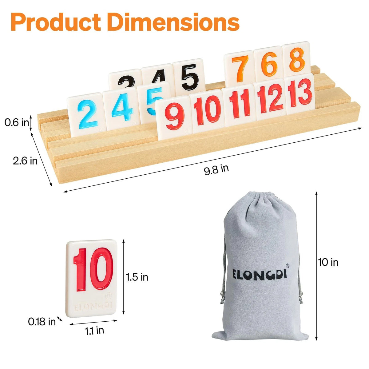 Rummy Cube Large Numbers Edition for ELONGDI (2023)