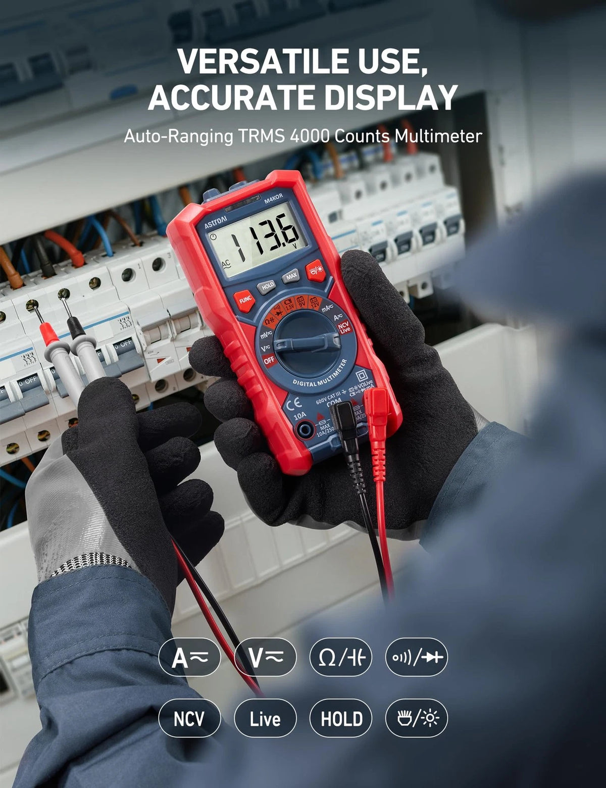 AstroAI Multimeter Tester for Automotive Use (TRMS 4000 Counts)