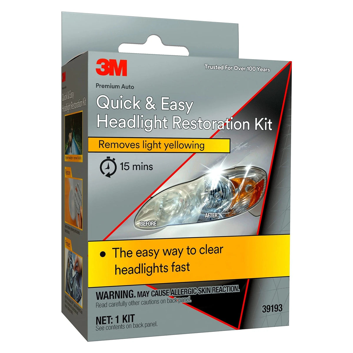 2X 3M Quick and Easy Headlight Restoration Kit for Universal Use