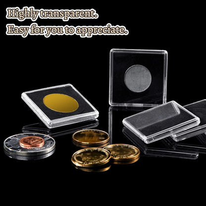 15 Pcs Acrylic Coin Holders for Dollar Collection (2040mm Adjustable Gaskets)