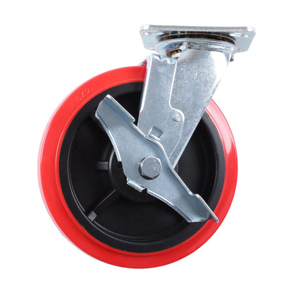8" Heavy Duty Industrial Casters with Side Brake (1500lbs Capacity)