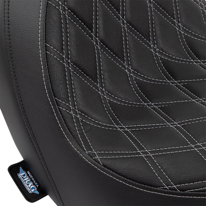 Predator Seat for Harley-Davidson (2014–2023) - Double Diamond, Silver Stitching