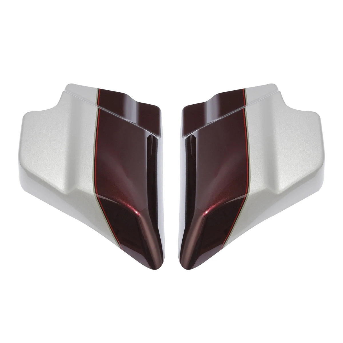 Side Covers - Twisted Cherry/Silver Fortune for 2009–2023 Road King Harley
