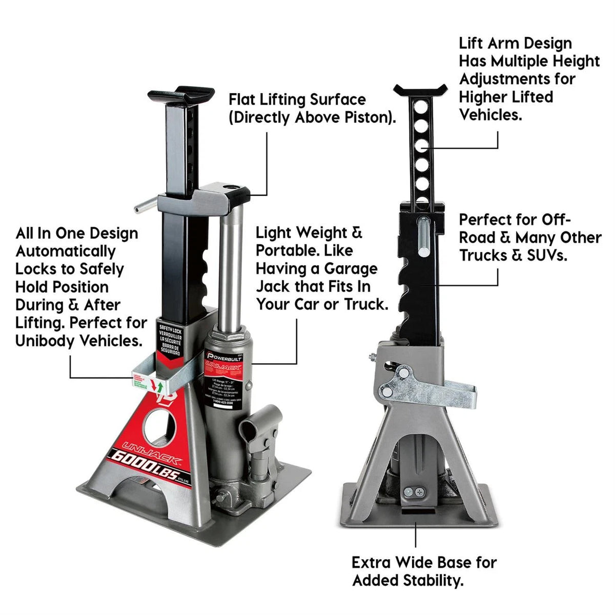 3 Ton Unijack Bottle Jack/Jackstand for Powerbuilt (620471)