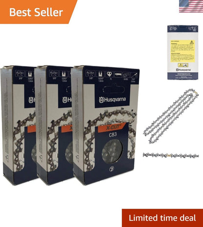 3-Pack 20" Full Chisel Chainsaw Chain for Optimal Cutting