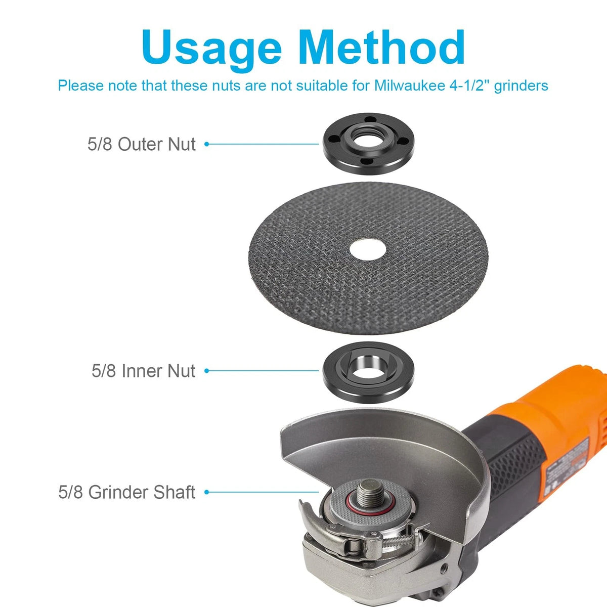 7PCS Angle Grinder Nut Flange Wrench for (Onesize)