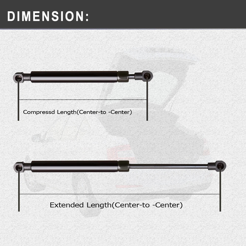 2X Rear Window Lift Supports for Universal Applications (Gas Struts Dampers)