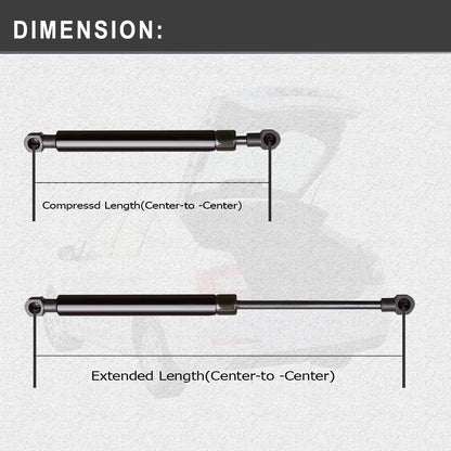 2X Rear Window Lift Supports for Universal Applications (Gas Struts Dampers)