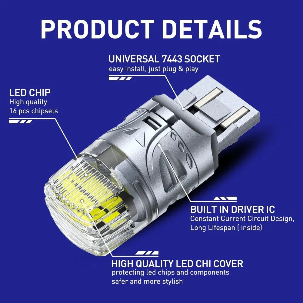 LED Back Up Light Bulb Set 2X for AUTOONE 7440 7441 7443