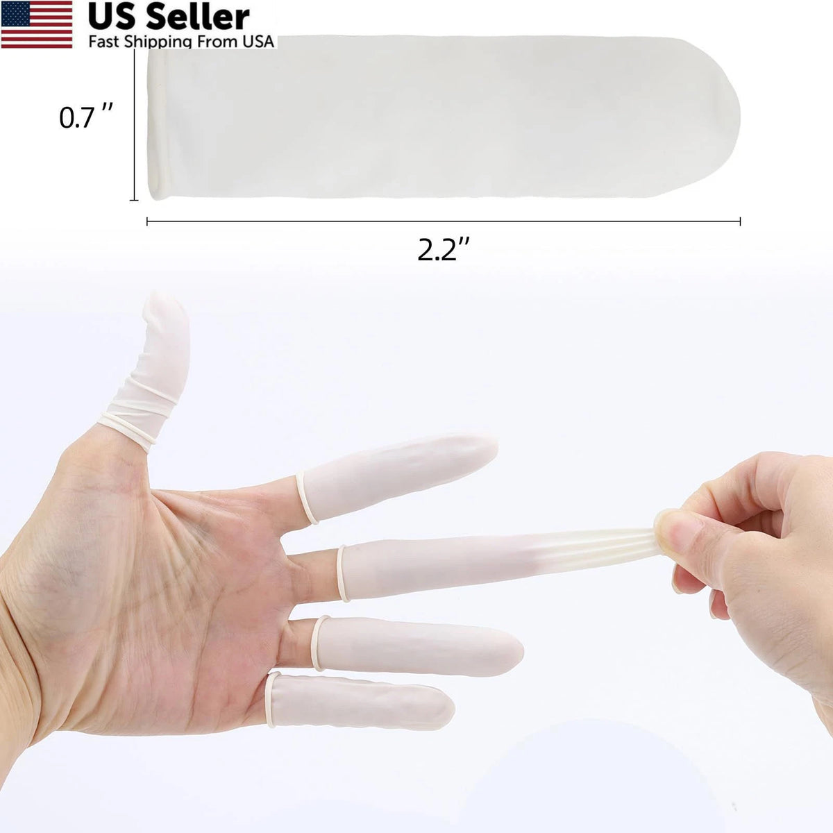 300 Pcs Finger Cots for Protective Fingertips (Small, White)