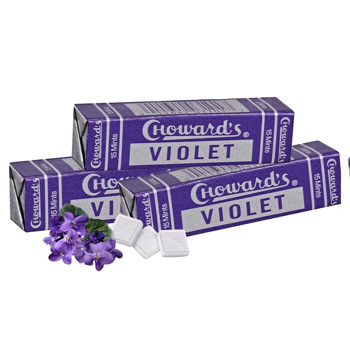 Pack of 3 Choward's Violet Mints Candy 15 Count