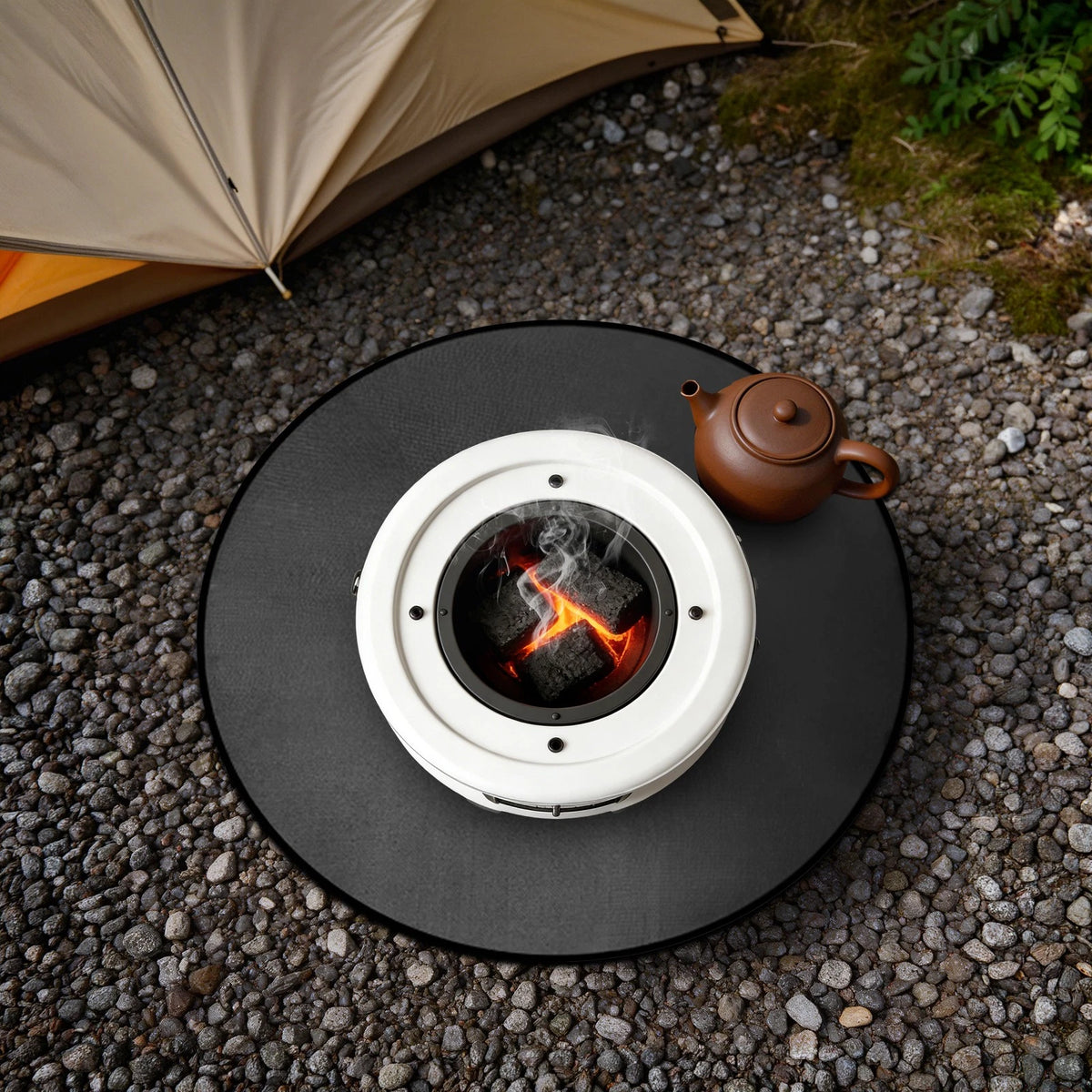 39in Fire Pit Mat for Outdoor Grill (Fireproof Round)