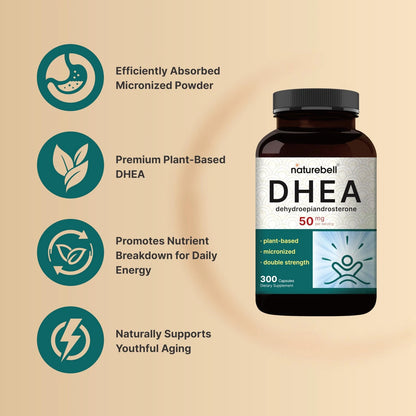 DHEA 50mg Capsules for Men & Women (300 Count)