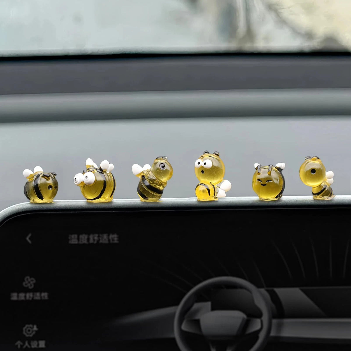 6X Yellow Bee Dashboard Decorations for Mini Cooper