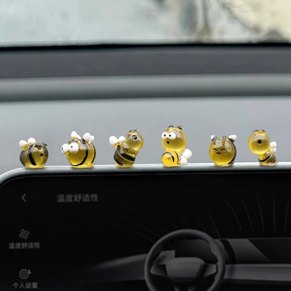 6X Yellow Bee Dashboard Decorations for Mini Cooper