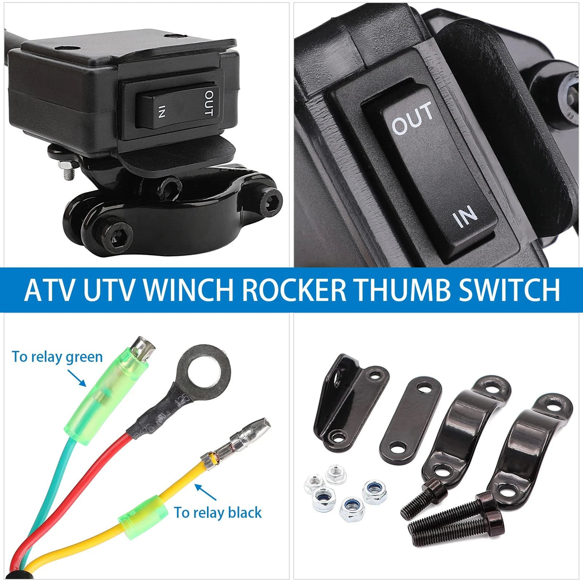 12V Winch Switch with Mounting Bracket for Universal Applications