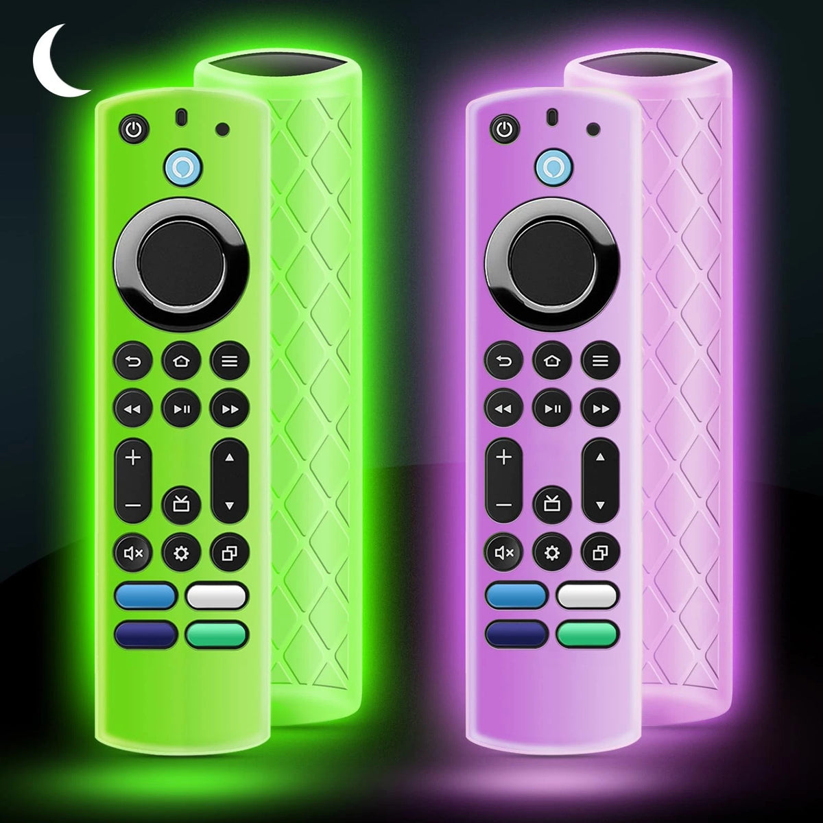 2X Silicone Remote Case Glow in The Dark for Fire TV 4K Max (2022–2023)