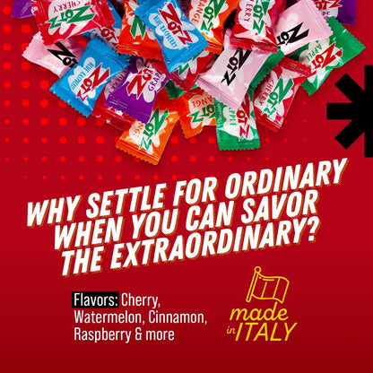 Fizzy Sour Candy Bulk - Retro Italian Hard Candy (Individually Wrapped)