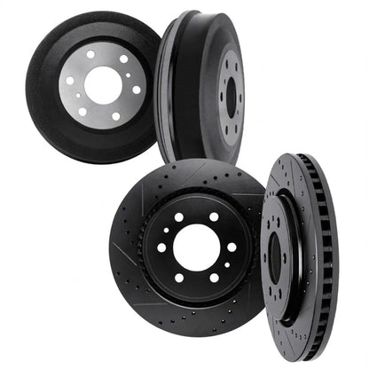 Set of 4 Vented Drilled and Slotted Rotors for (ALX-PAU-DF-8004-42000-CLA1)