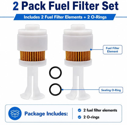 2 Pack Fuel Filter Element Replacement for Marine Outboard