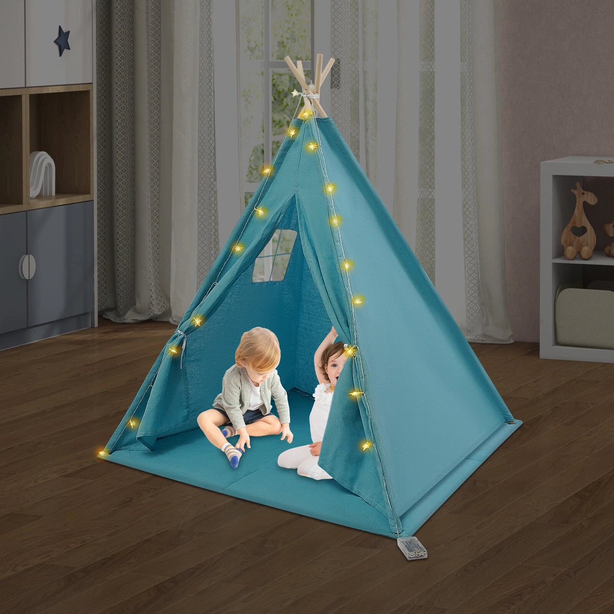 Kids Play Tent Teepee Indoor Playhouse for Girls & Boys