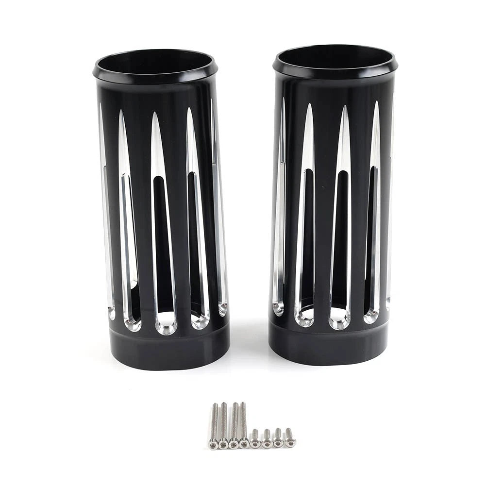 2" Extended Fork Slider Cover Black & Chrome for Harley Touring (2014–2023)