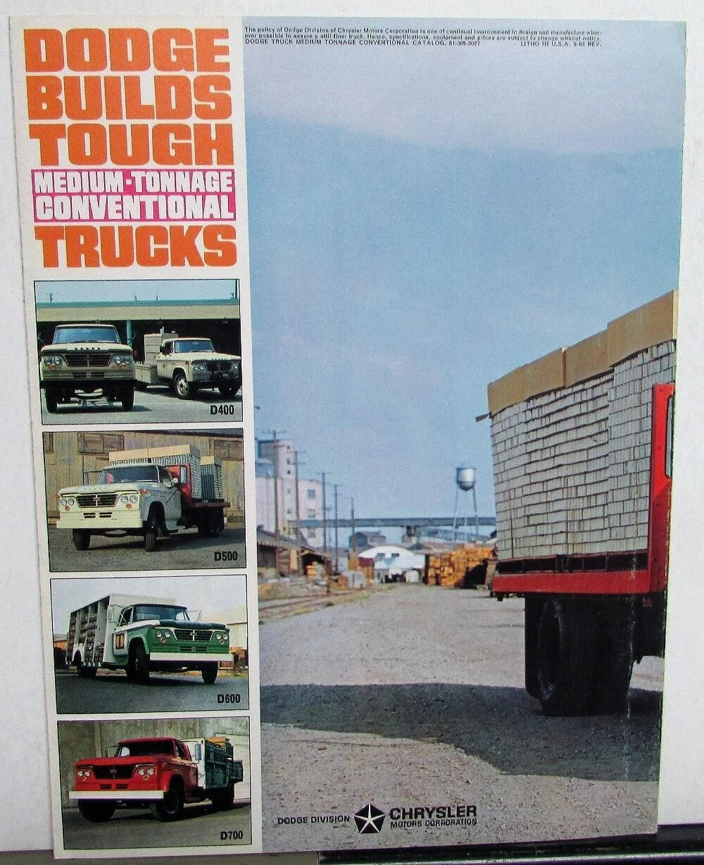 Sales Folder for 1964 Dodge Trucks D 400 to 700 Medium Tonnage