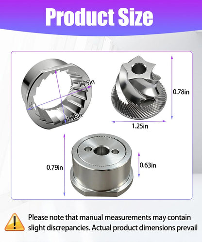 Grinder Conical Burr Replacement Set for Compatible Models