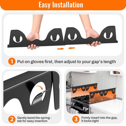 Stainless Steel Stove Gap Covers for Kitchen Range (Universal Fit)