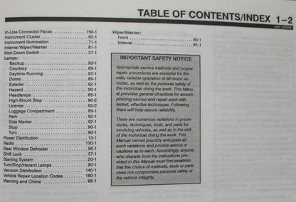 Electrical & Vacuum Troubleshooting Manual for Ford Aspire (1997)