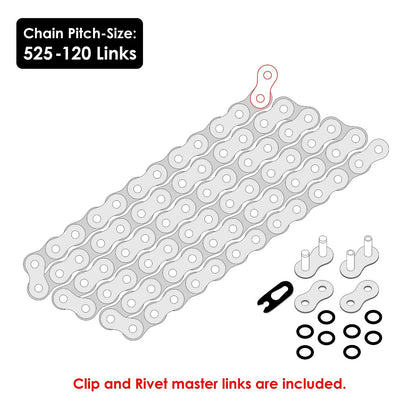Green O-Ring Drive Chain & Sprockets Kit for Honda CBR600RR (2003–2006) EG1047FS100XO