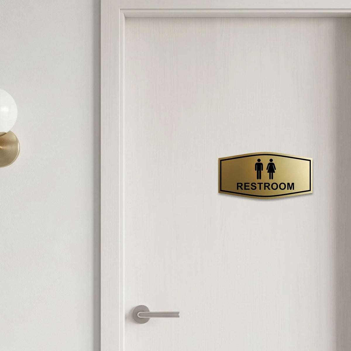 Restroom Sign for Unisex (Brushed Gold)