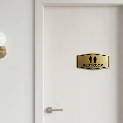 Restroom Sign for Unisex (Brushed Gold)