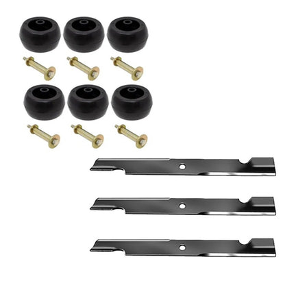 Deck Wheels and Mower Blades Kit for Exmark Laser Z 60 inch
