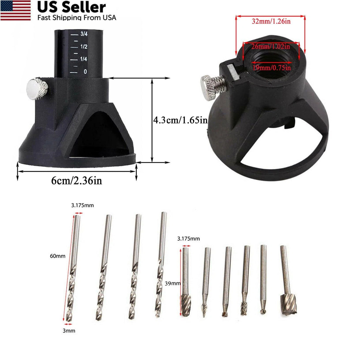 Router Drill Bits Tool Bit Kit for HomeSoGood (60mm)